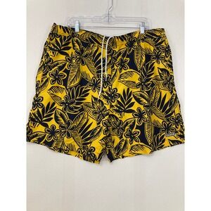 Chaps Swim Trunks XL Floral Hibiscus Board‎ Shorts Drawstring Vacation